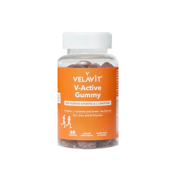 Velavit V-Active Gummy with L-Carnitine &amp; B Vitamins 60 Count
