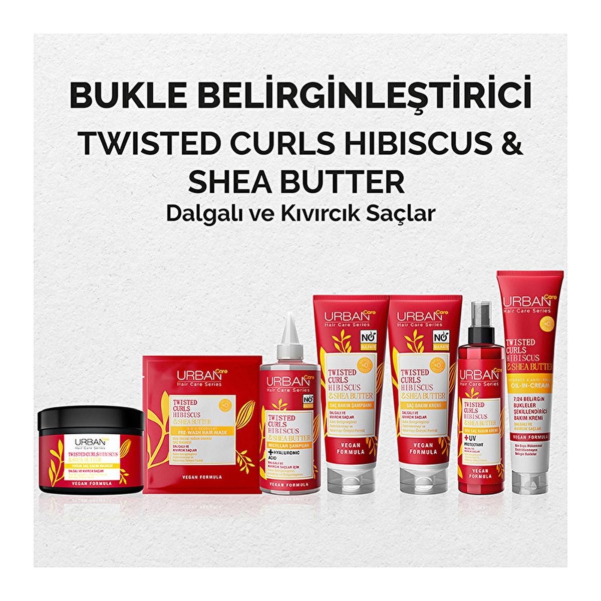 Urban Care Twisted Curls: Hibiscus & Shea Butter Curl Defining Cream - Frizz Control, Intense Moisture, Silicone & Paraben Free - 5.92 fl oz Urban Care Curl Cream: Define Curls, Control Frizz - [Size] curl defining cream, frizz control hair product, hibiscus hair care, shea butter hair cream, curly hair moisturizer, wavy hair product, silicone free curl cream, paraben free hair care, hair care product, curly hair, wavy hair, frizz control, curl definition, hibiscus extract, shea butter, UV filter, silicone-