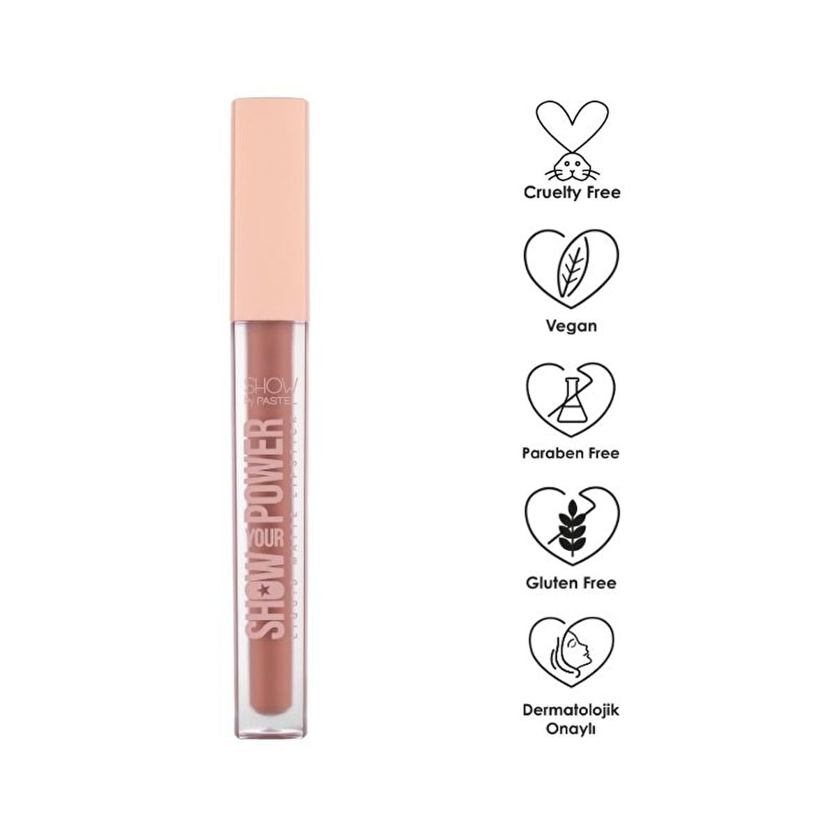 show your power liquid matte lipstick packaging, swatch of show your power liquid matte lipstick shades, applicator of show your power liquid matte lipstick Pastel Show Your Power Liquid Matte Lipstick - Long-Lasting & Transfer-Proof Formula for Women | 0.14 fl. oz. Pastel Show Your Power Liquid Matte Lipstick show-your-power, liquid-lipstick, matte-lipstick, long-lasting-lipstick, women-makeup, vegan-beauty, cruelty-free, makeup-enthusiasts, pastel-cosmetics, ai-generated