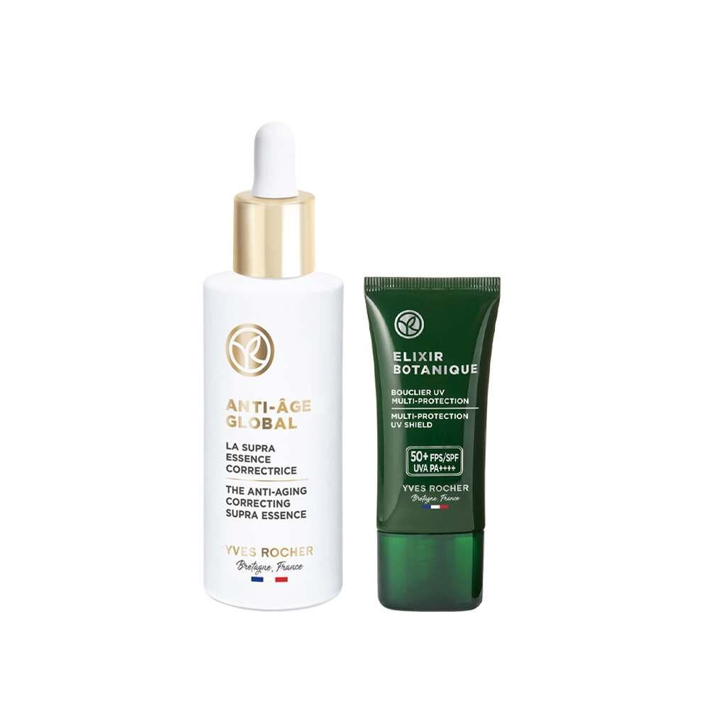 Elixir Botanique Anti-Aging Skincare Set - SPF 50+ Face Cream &amp; Serum for Mature Skin Elixir Botanique Anti-Aging Skincare Set - SPF 50+ anti-aging skincare, SPF 50+ face cream, plant-based stem cell skincare, anti-aging serum, mature skin care, skincare set, anti-aging benefits, sun protection, fine lines, wrinkles, skin rejuvenation, skincare routine, mature skin, face cream, serum, Elixir Botanique