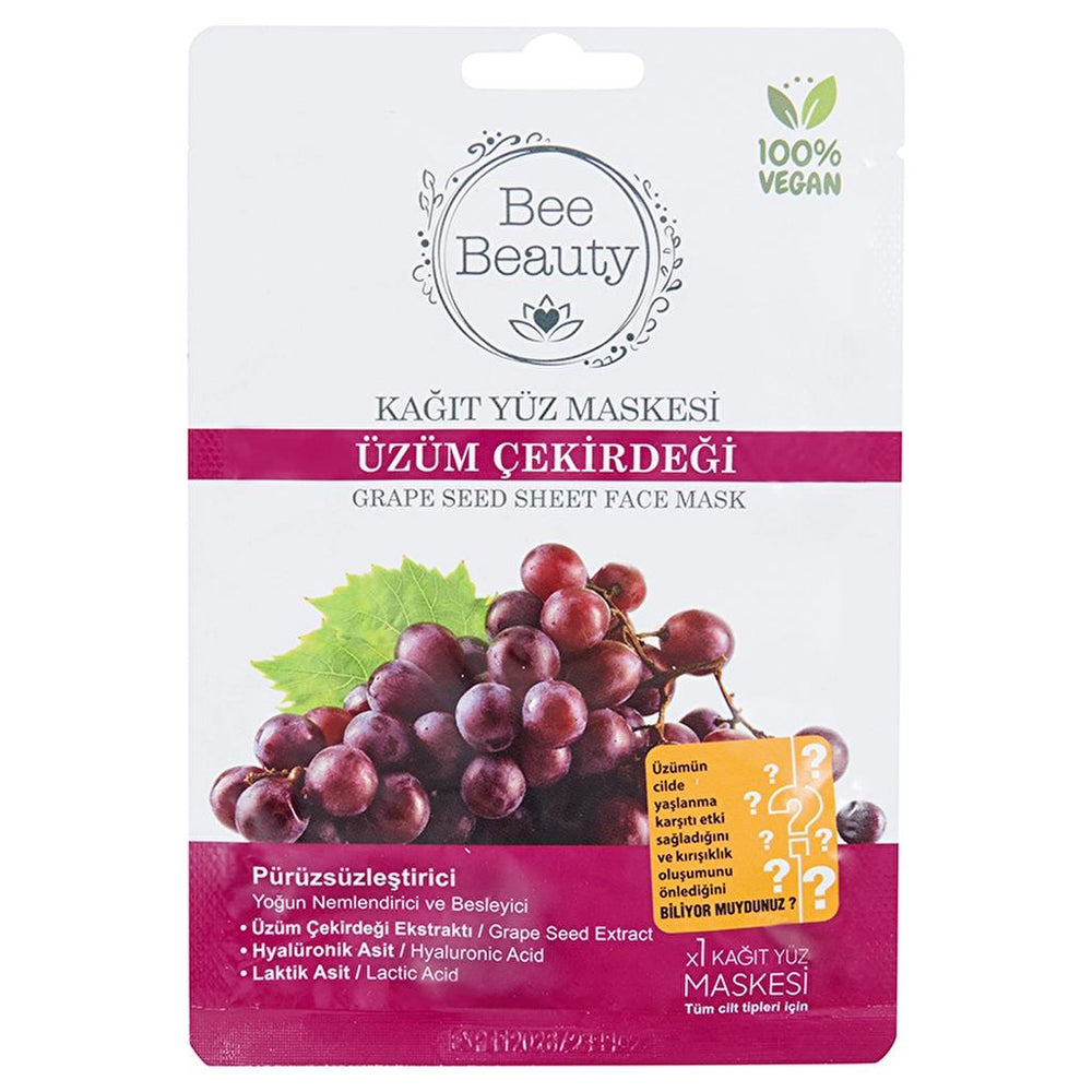 Bee Beauty Superfood Grape Sheet Mask for Radiant Skin 25 ml