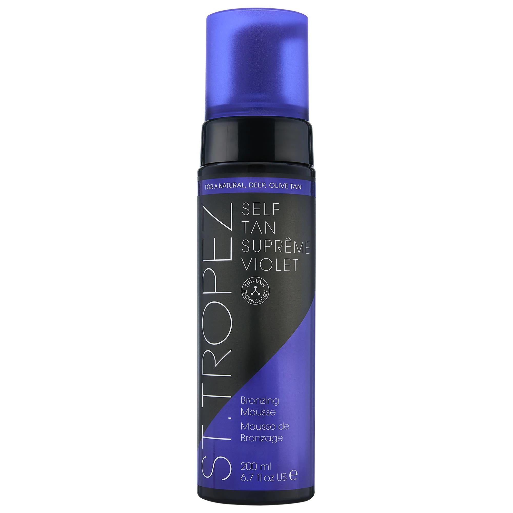 St. Tropez Self Tan Suprême Violet Bronzing Mousse - Ultra-Dark, Cruelty-Free Self-Tanning Mousse with Tri-Tan Technology St. Tropez Self Tan Suprême - Ultra-Dark Self-Tanning Mousse self-tanning mousse, ultra-dark tan, cruelty-free skincare, Tri-Tan Technology, natural-looking tan, self-tanners, self-tanning products, bronzing mousse, violet tint, DHA, melanin boosters, epsiline, skincare, beauty products, tan enhancer, sunless tanning