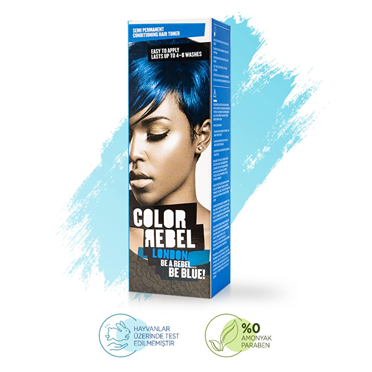 Color Rebel London Semi-Permanent Hair Dye - Paraben-Free, Ammonia-Free, Cruelty-Free Mavi 100 ml Color Rebel London Semi-Permanent Hair Dye - Paraben & Ammonia Free semi-permanent hair dye, paraben-free hair dye, ammonia-free hair color, cruelty-free hair dye, chemical-free hair coloring, vegan hair dye, gentle hair coloring, cleaner beauty hair products, Mavi hair dye, Color Rebel London