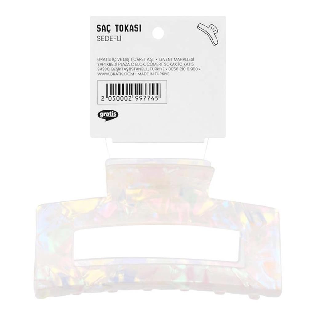 Eklips Premium Pearlescent White Rectangular Claw Clip