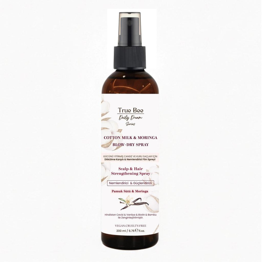 True Bee Cotton Milk & Moringa Anti-Shedding Blow Dry Spray 200 ml