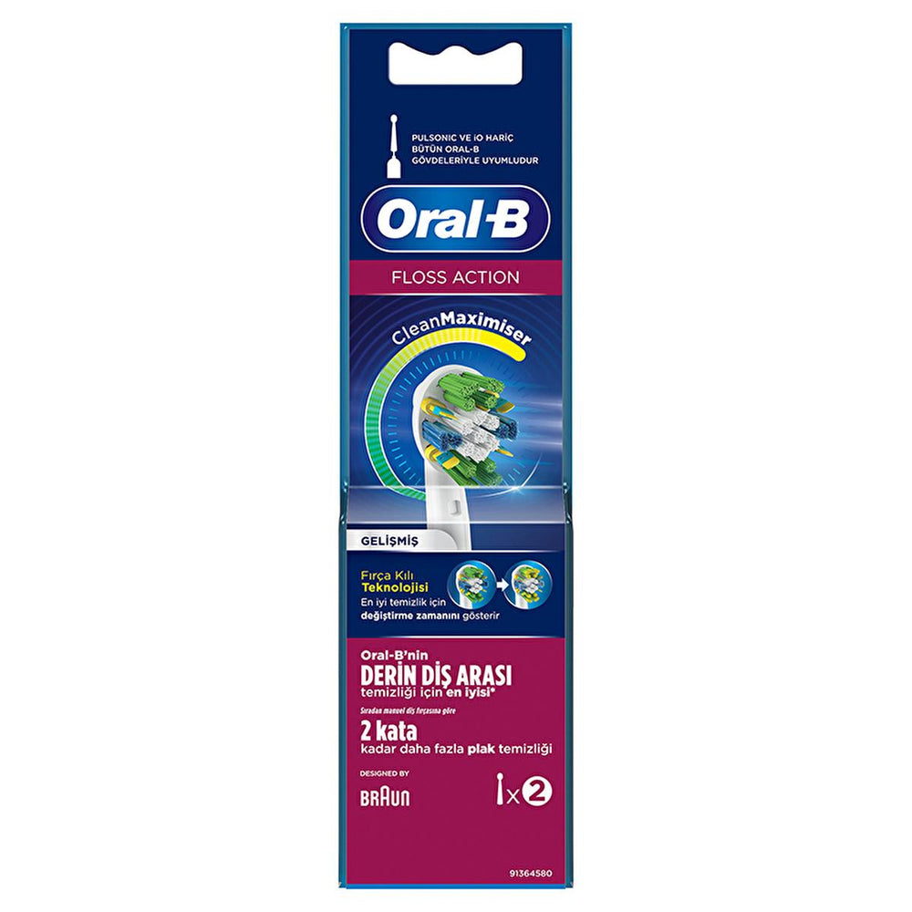Oral-B Floss Action Replacement Toothbrush Heads (2-Pack) - MicroPulse Bristles, CleanMaximizer Technology - view 2