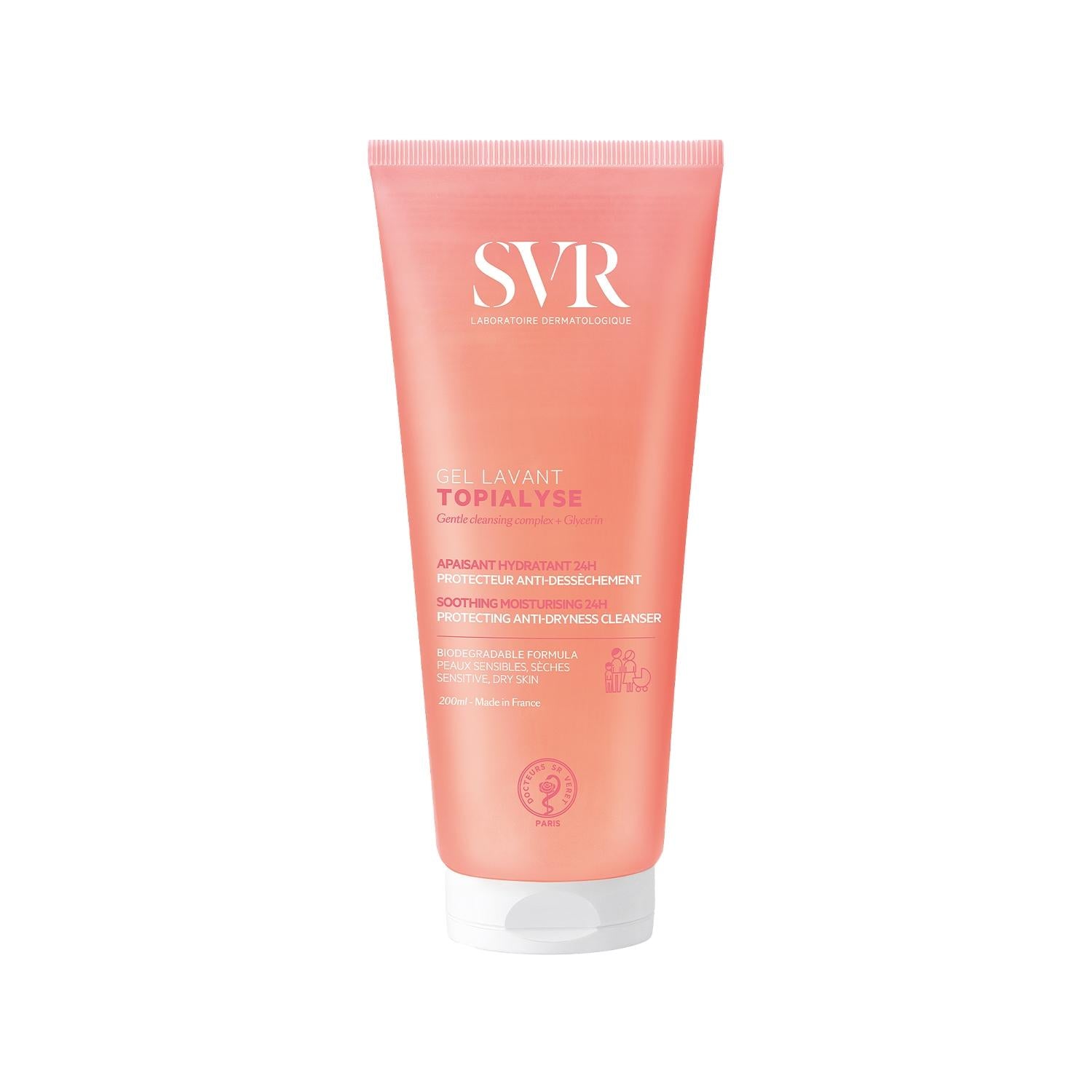 SVR Topialyse Face Wash Gel - Gentle, Dermatologically Tested Cleanser for Sensitive Skin, 6.76 fl oz SVR Topialyse Face Wash Gel for Sensitive Skin - 6.76 fl oz face wash gel, sensitive skin care, dermatologically tested products, hypoallergenic skincare, gentle facial cleanser, fragrance-free skincare, gentle cleansing, skincare for sensitive skin, SVR Topialyse, 200 ml face wash, 6.76 fl oz face wash gel