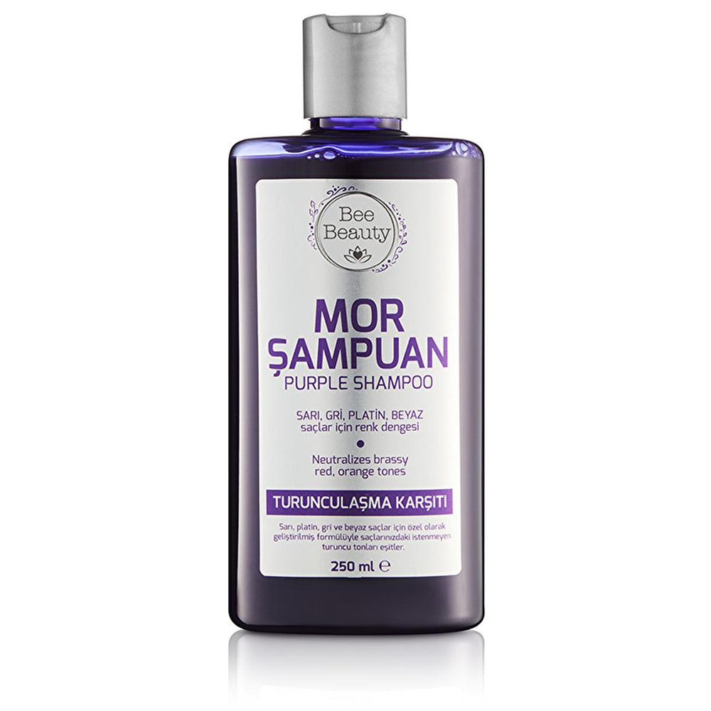 Bee Beauty Purple Shampoo 250ml - Anti-Brassiness, Color Protecting Shampoo for Blonde, Gray Hair Care - Shampoo