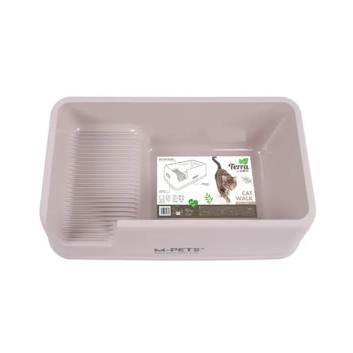 M-Pets Terra Cat Walk Open Top Litter Box Desert Sand