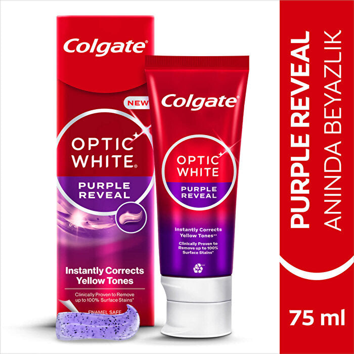 Colgate Optic White Purple Reveal Toothpaste 75ml - Whitening Formula - view 2