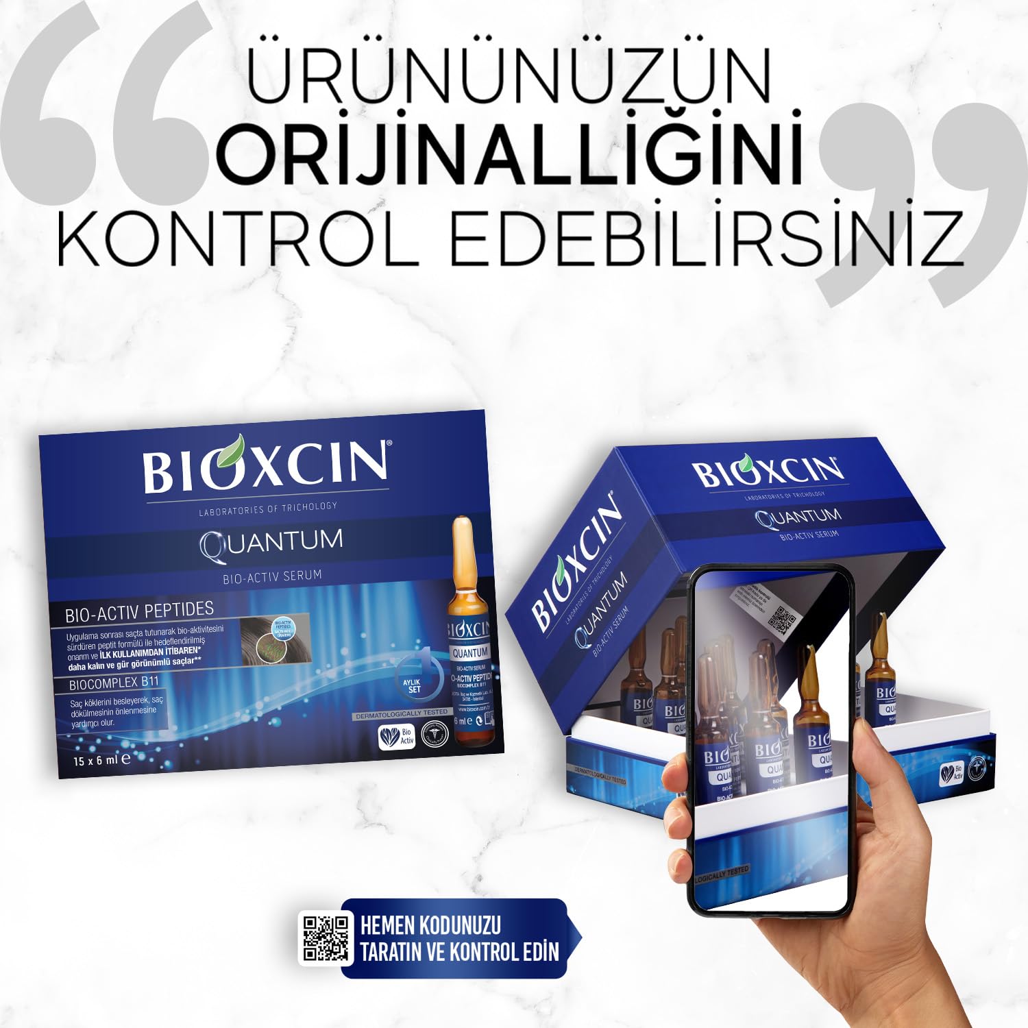 Bioxcin Quantum Serum 15x6ml - Nourishing Hair Serum for Hair Loss &amp; Thicker Hair