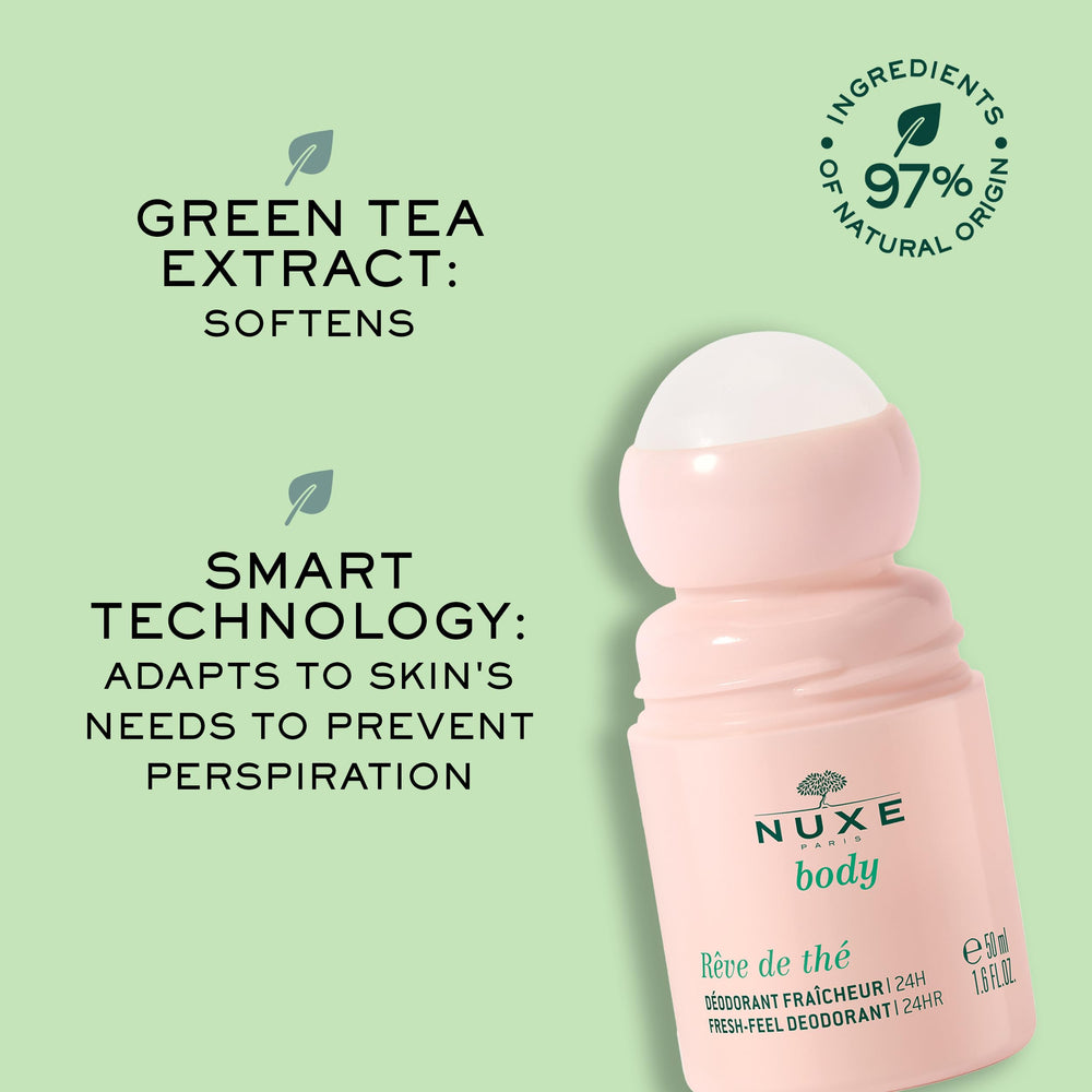 Nuxe Body Reve de The Deodorant 50ml - Long Lasting 24 Hour Protection Gentle Natural Deodorant