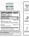 Ocean Dietary Supplement Iron Supplement with Lipofer - Supports Healthy Iron Levels & Anemia Support - 30 Tablets