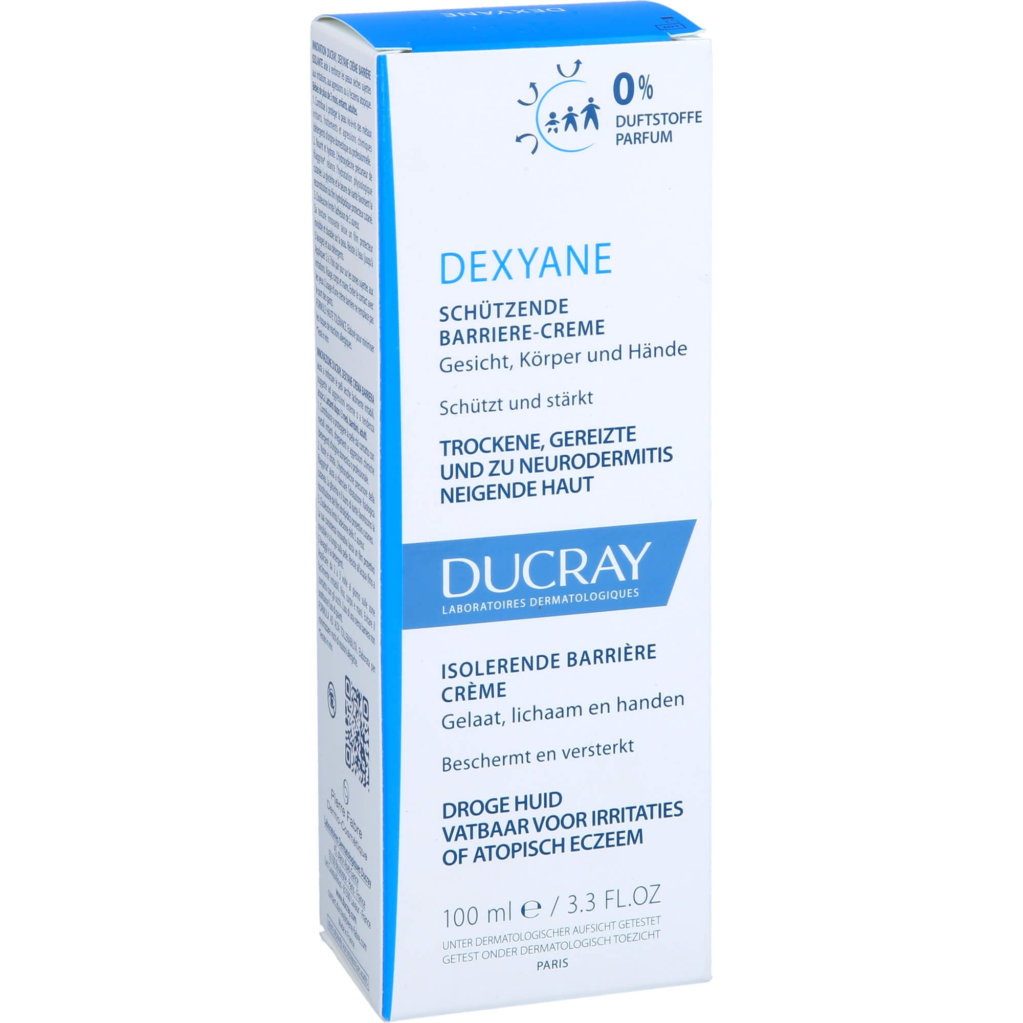 Ducray Dexyane Barrier Cream for Face, Body and Hands 100ml