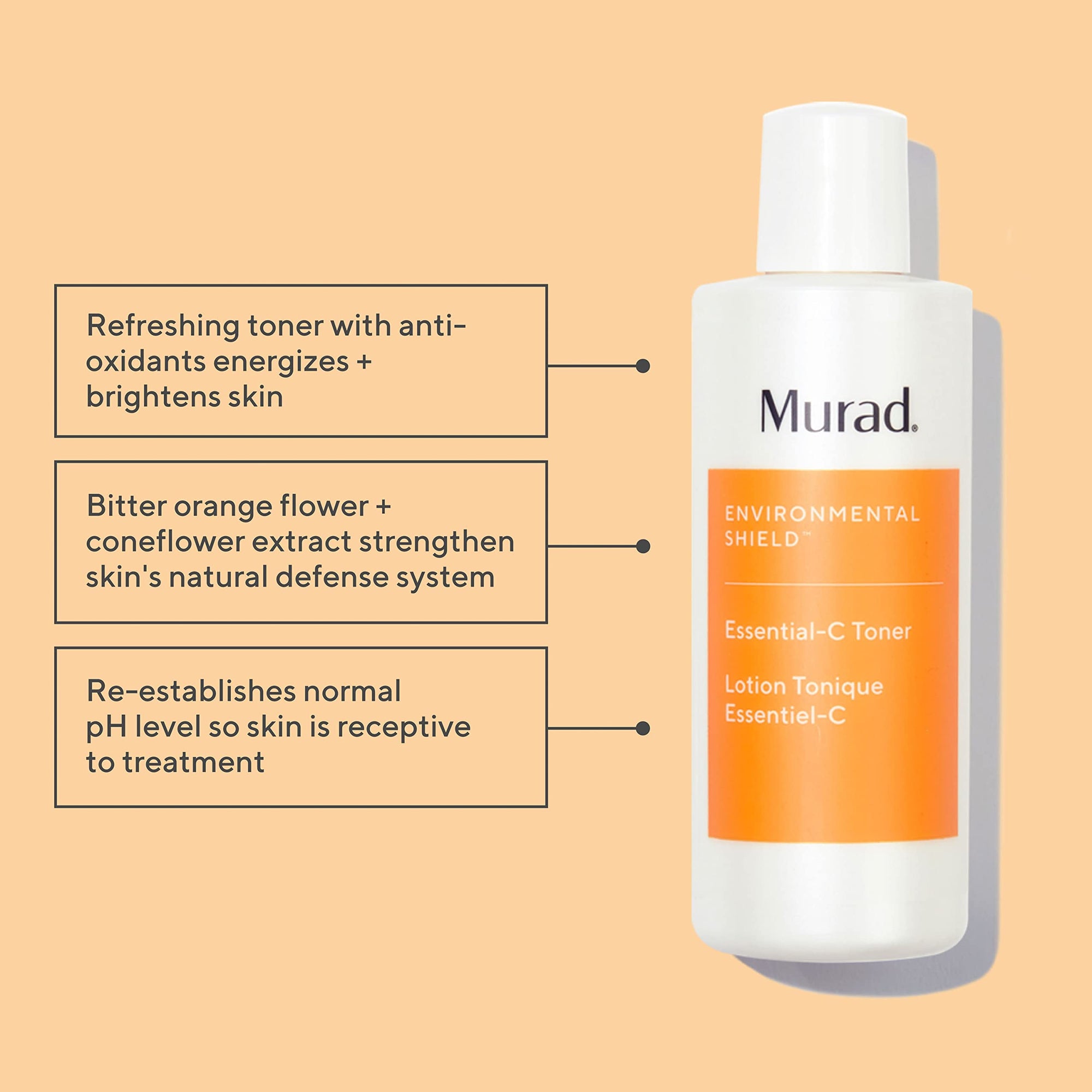 Murad Essential-C Toner - Facial Toner for All Skin Types, Minimizes Pores &amp; Refreshes Skin, 180ml