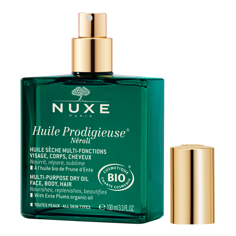 Nuxe Huile Prodigieuse Neroli Organic Dry Oil - 100ml Multi-purpose Beauty Oil for Face, Body, Hair