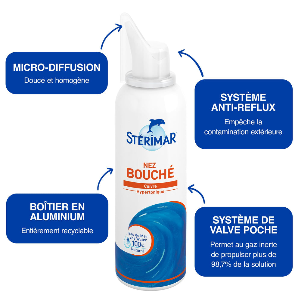 Sterimar Hypertonic Nasal Spray for Adults - 3.4 Fl Oz | Natural Sea Water
