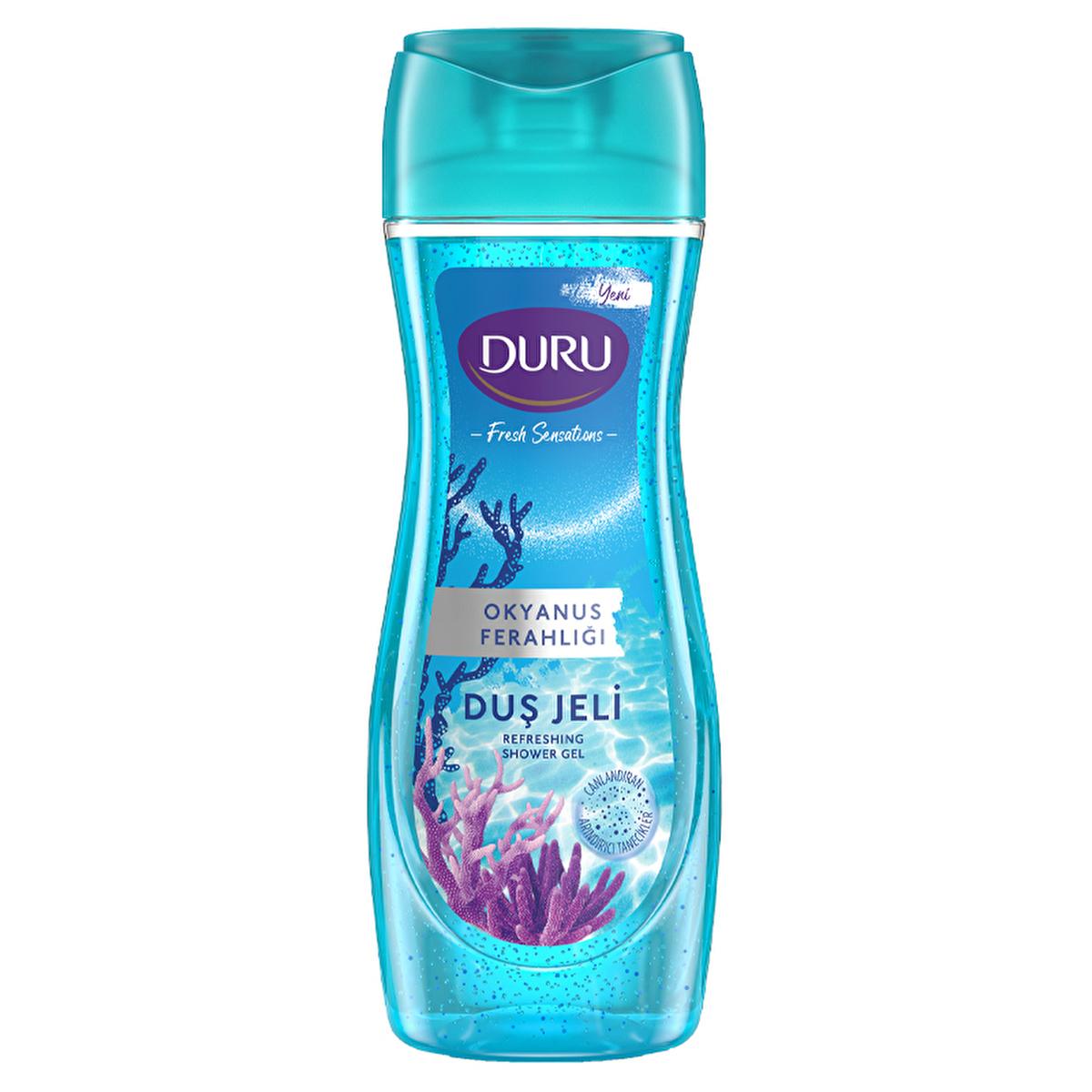 Duru Fresh Sensations Okyanus Ferahlığı Shower Gel - Oceanic Freshness, Exfoliating Particles, 15.22 fl oz Duru Fresh Sensations Shower Gel - Oceanic Freshness & Exfoliation shower gel, ocean freshness, cleansing gel, Duru Fresh Sensations, Okyanus Ferahlığı, personal care, skincare, refreshing shower, exfoliating shower gel, ocean minerals, naturally dissolvable particles, luxurious shower experience, daily shower routine
