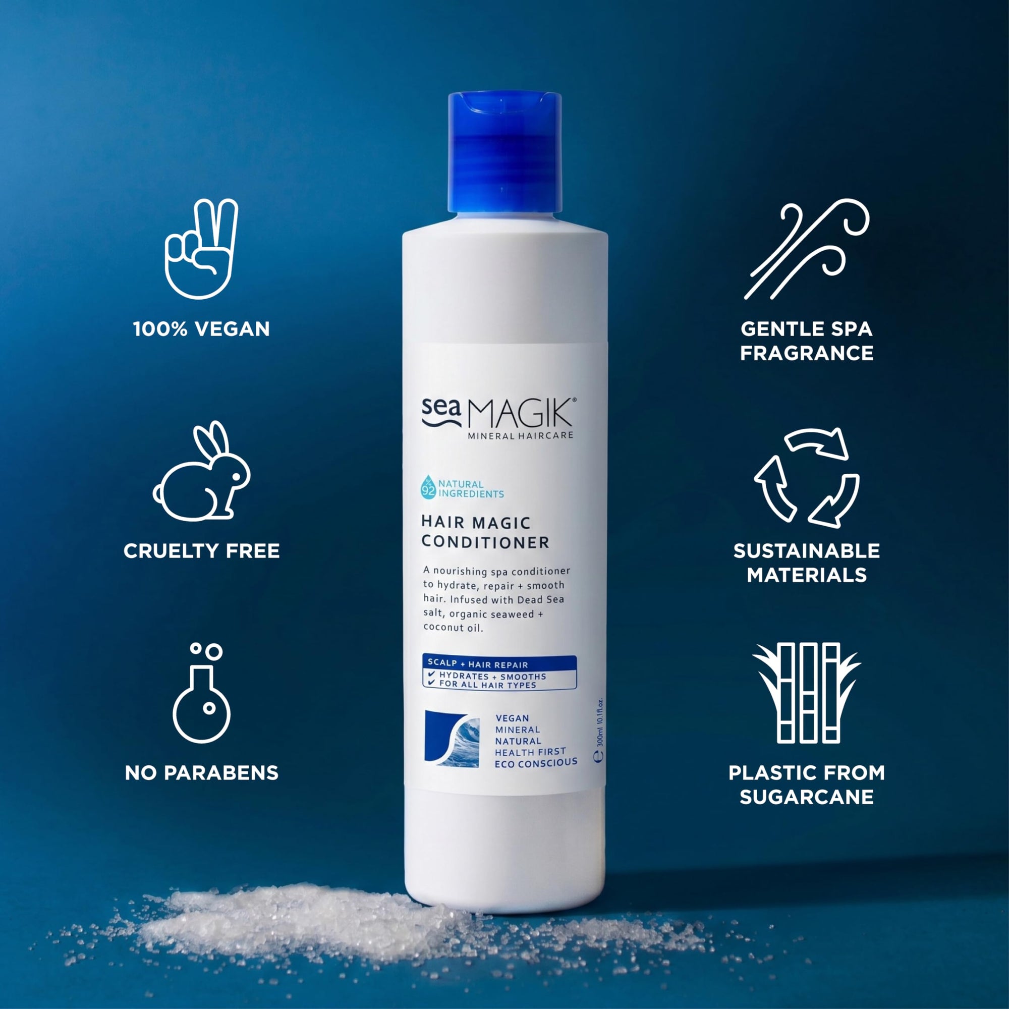 Dead Sea Spa Magik Hair Conditioner - Moisturizing, Natural, Organic Hair Care with Dead Sea Minerals &amp; Coconut Oil