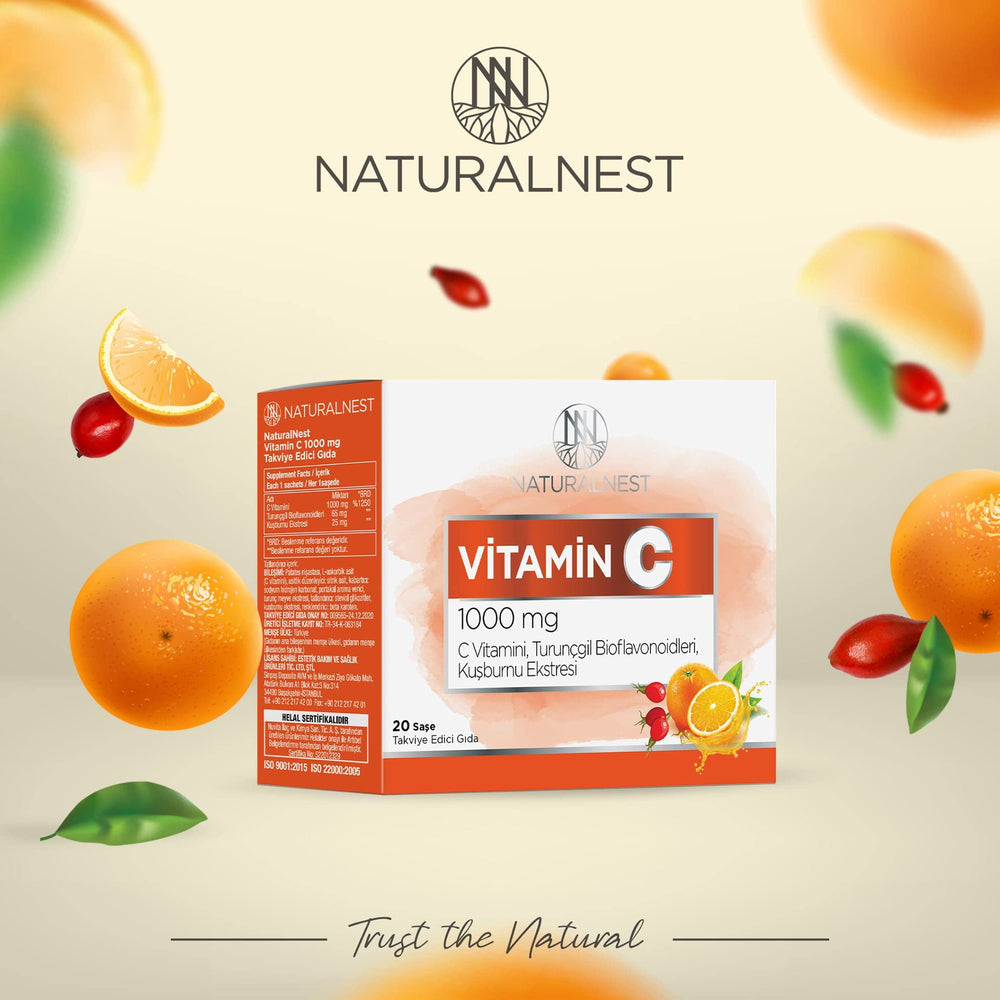 Naturalnest Vitamin C Supplement 100mg 20 Sachets - Natural Immune System Support