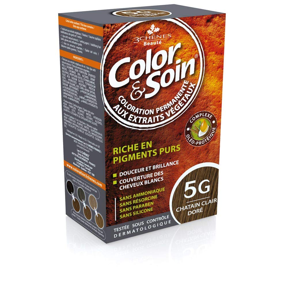 Color&amp;Soin Natural Ammonia-Free Hair Dye - Light Golden Chestnut 5G