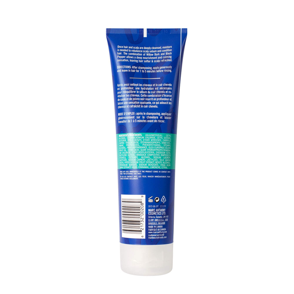 Marc Anthony 250ml Detoxifying Hair Care Cream for Dry & Damaged Hair - Moisturizing Treatment with Willow Bark & Black 