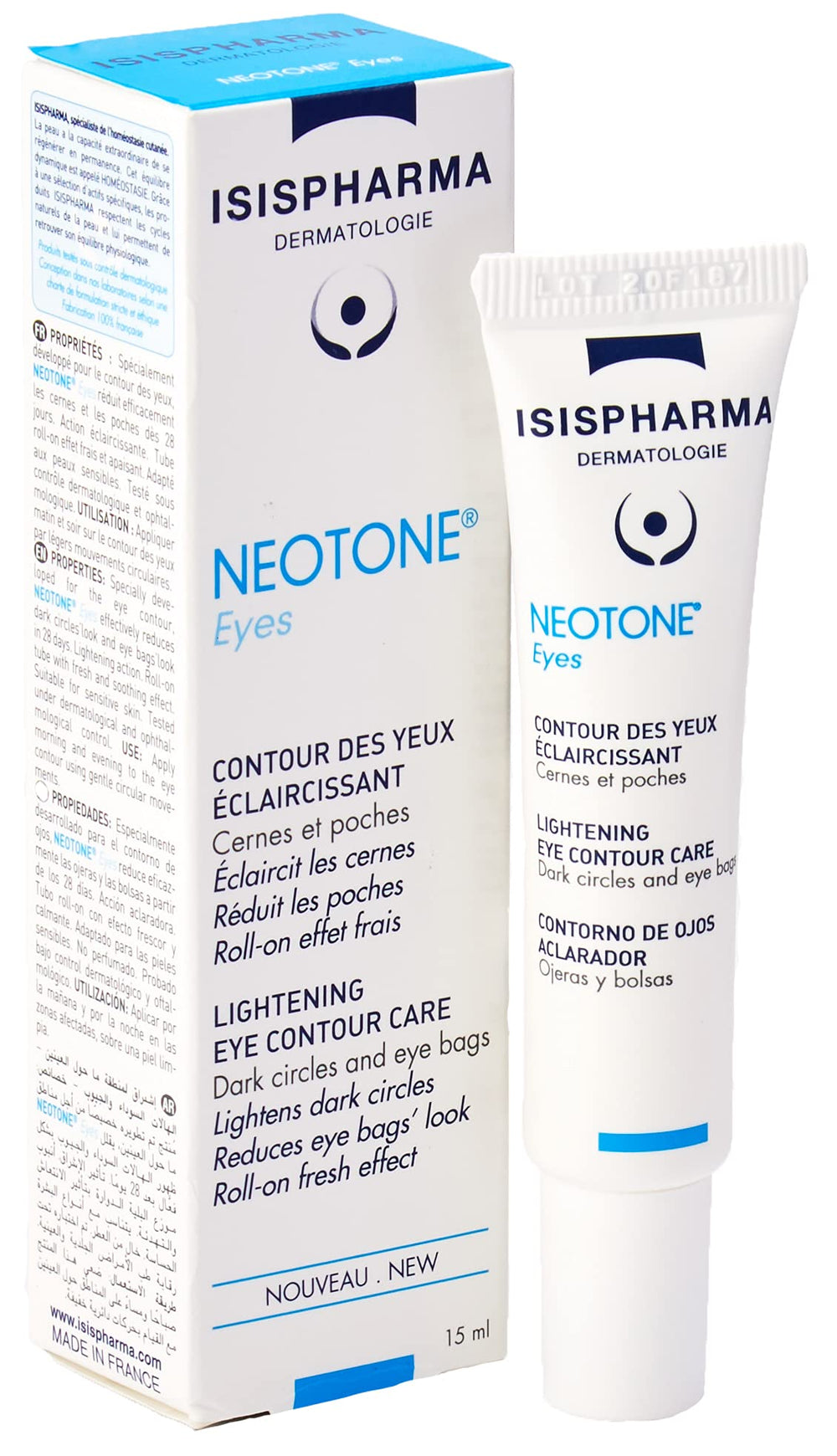 Isis Pharma Neotone Eyes Eye Cream - Hydrating, Soothing, Dermatologically Tested for Dark Circle Treatment - 0.51 fl oz