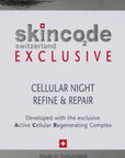 Skincode Cellular Night Refine and Repair Night Cream with Retinyl Palmitate and Hyaluronic Acid - Anti-Aging, Hydrating