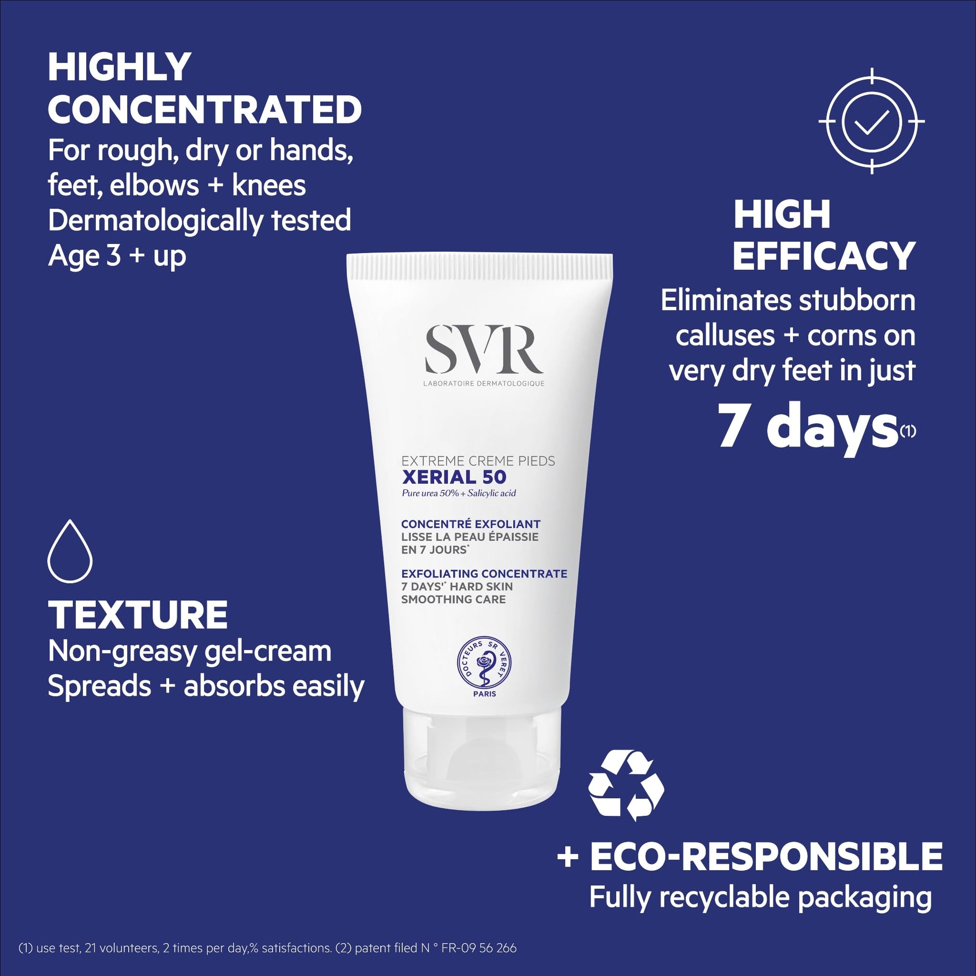 SVR Creme Pieds Xerial 30 - Intensive Foot Cream for Dry Feet with 30% Urea, Moisturizing &amp; Soothing, 1.69 fl oz