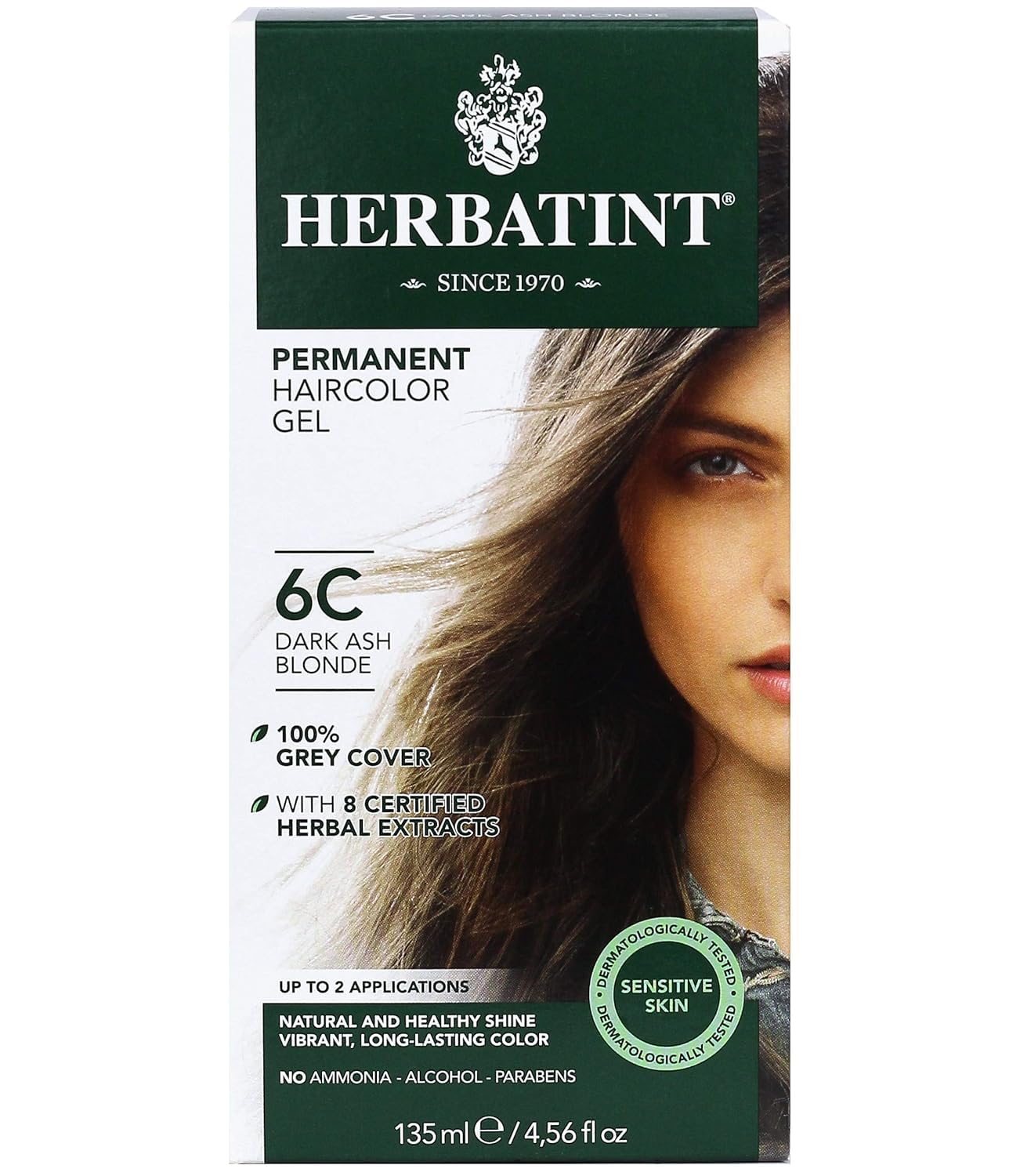 Herbatint Dark Ash Blonde Hair Dye - Natural, Ammonia-Free Hair Coloring with Aloe Vera