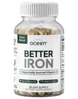 Ocean Dietary Supplement Iron Supplement with Lipofer - Supports Healthy Iron Levels & Anemia Support - 30 Tablets