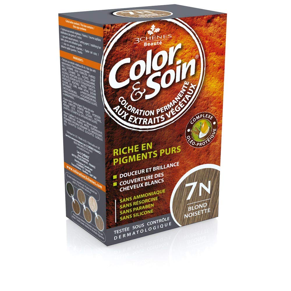 Color&amp;Soin 7N Hazelnut Blond Hair Dye - Nourishing Blond Hair Color with Conditioner