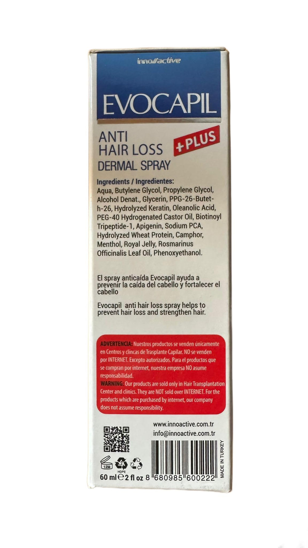 Evocapil Anti Hair Loss Spray - Nourishing Treatment | 60 ml