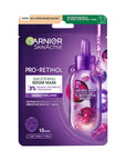 Garnier Pro-Retinol Face Mask - Anti-Aging Skincare Sheet Mask for Wrinkles, Hypoallergenic, 22g