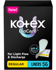 Kotex Regular Daily Pads - 56 Count | Soft and Breathable