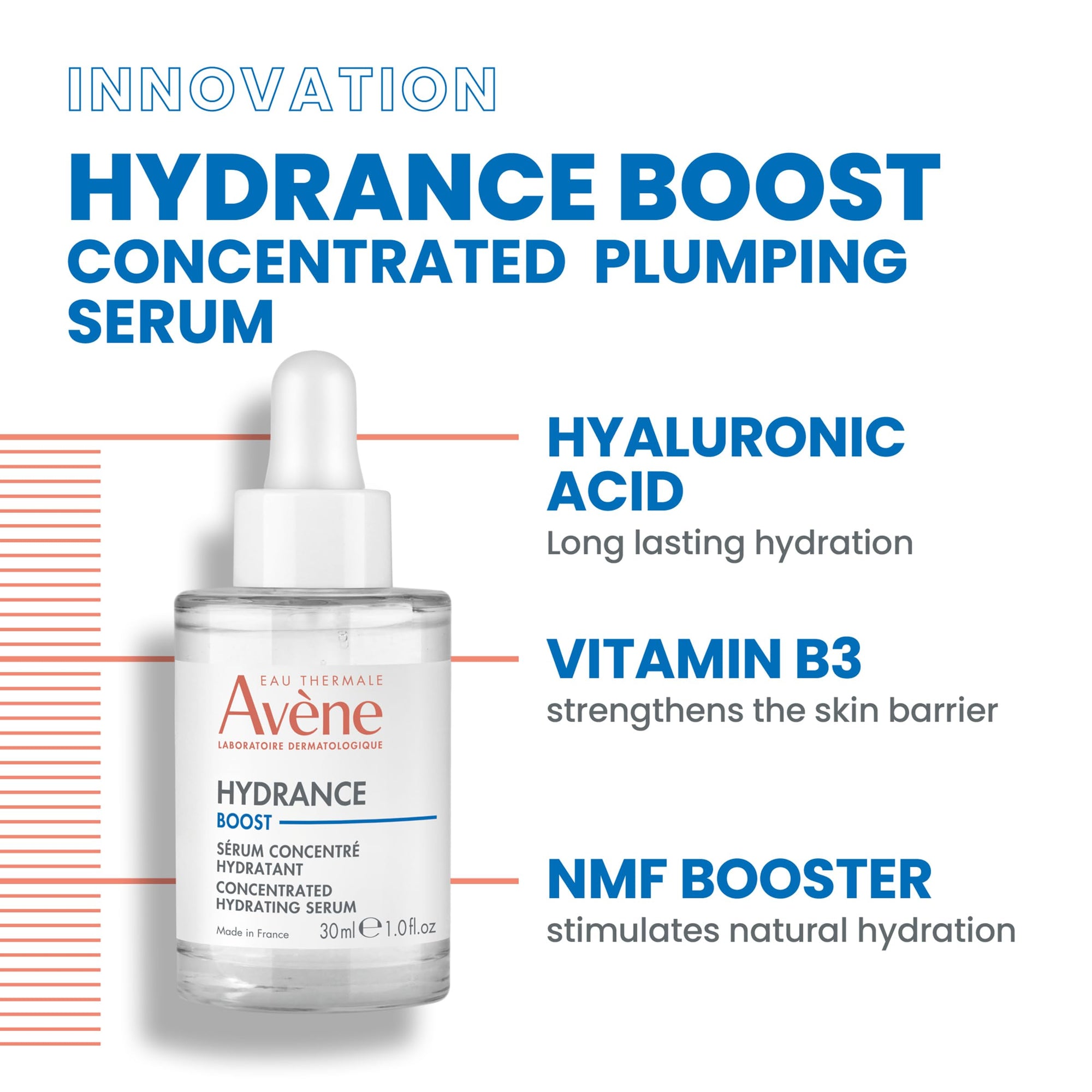 Avene Hydrance Boost Concentrated Hydrating Serum - Non-Greasy, Soothing Moisturizer for Dry Skin