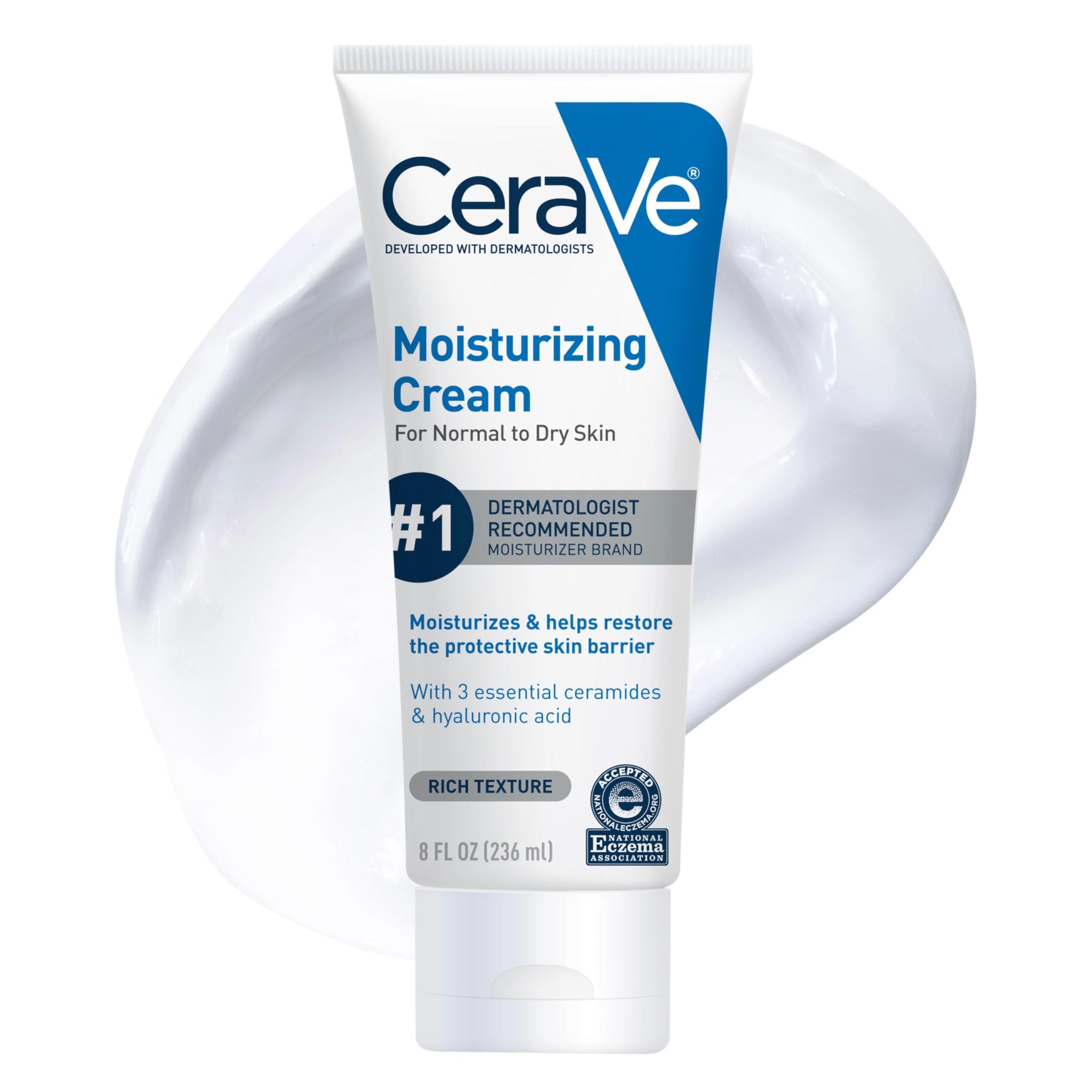 CeraVe Moisturizing Cream - Hydrating, Fragrance-Free, Non-Comedogenic for Dry Skin - 6 fl oz