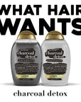 OGX Charcoal Detox Shampoo 385ml - Deep Cleansing for Hair and Scalp Health