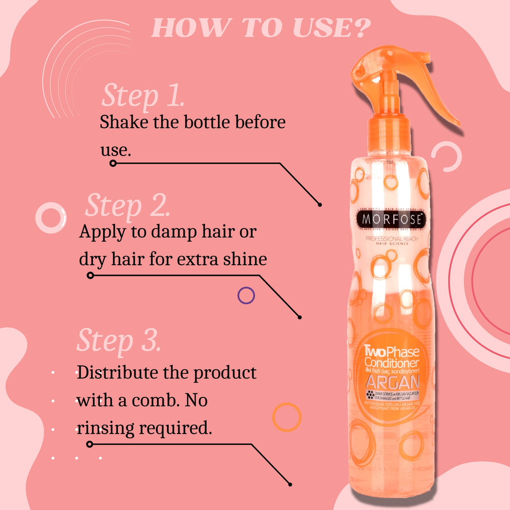 Morfose Argan Dual Phase Hair Spray 400ML - Nourishing Formula | Hair Care