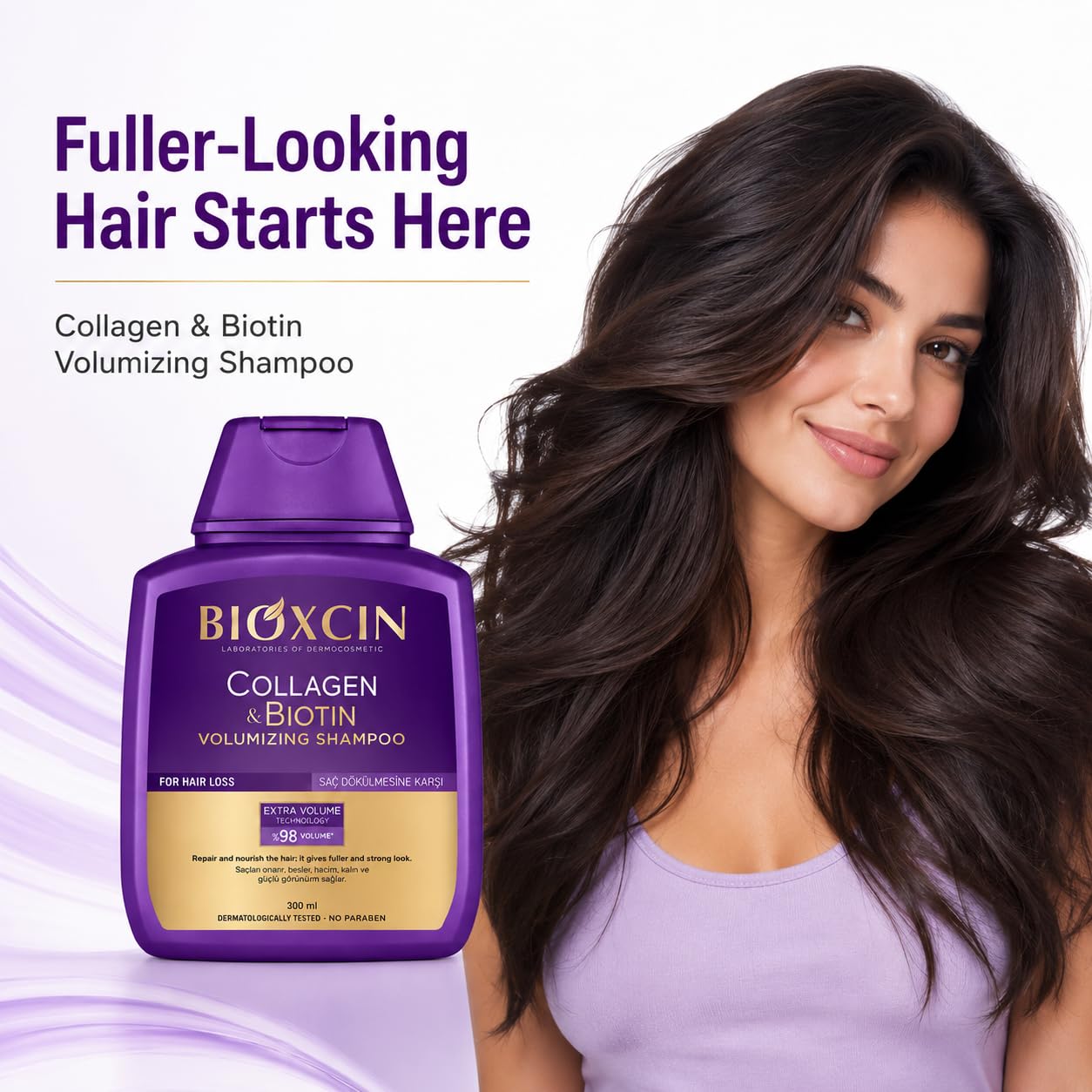 Bioxcin Collagen &amp; Biotin Shampoo - Volume Booster | 300 ml
