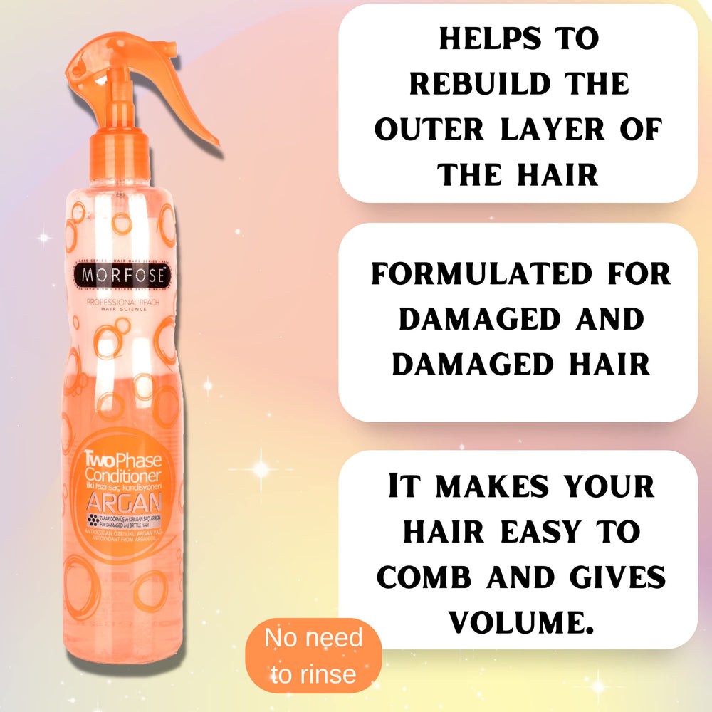 Morfose Argan Dual Phase Hair Spray 400ML - Nourishing Formula | Hair Care