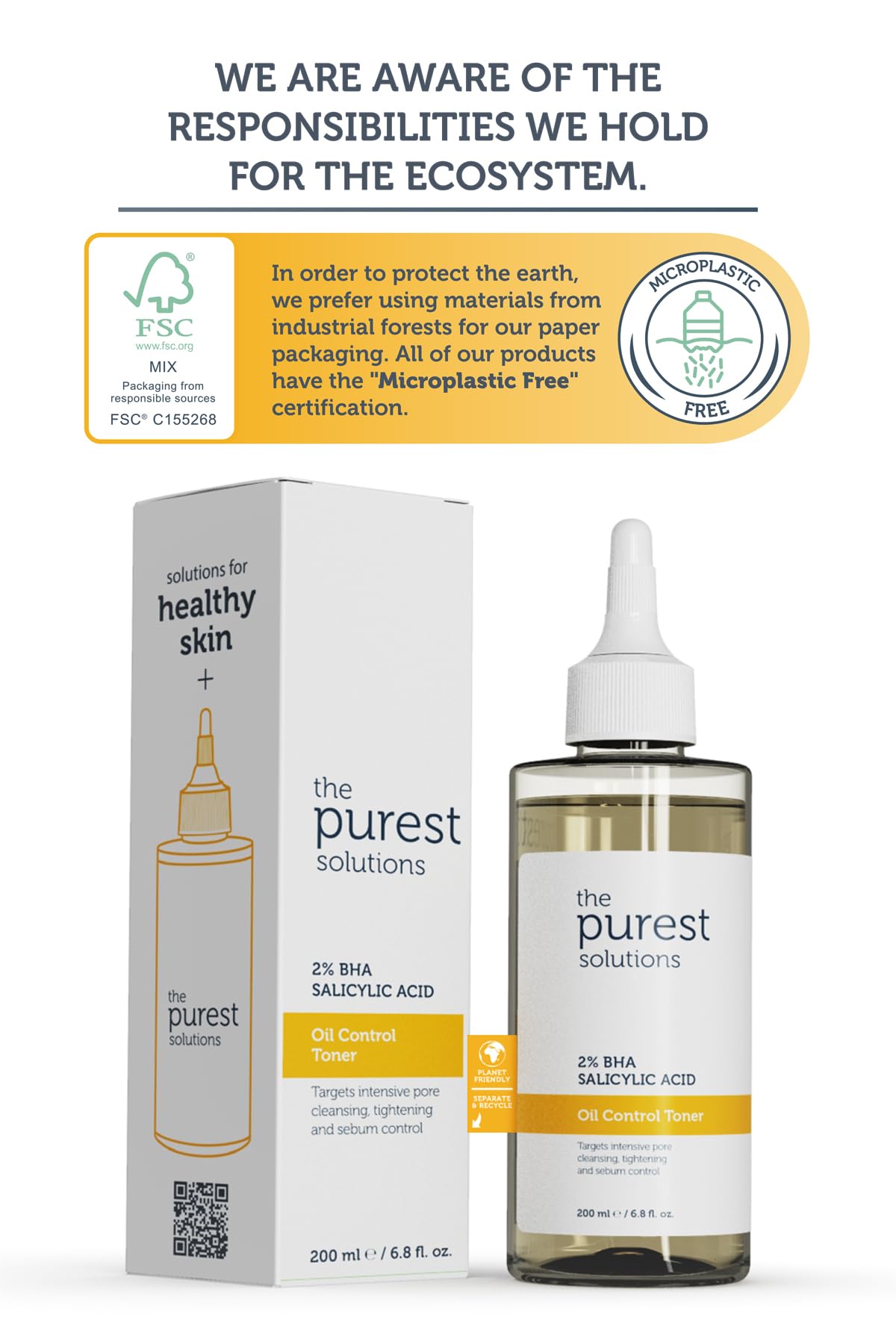 The Purest Solutions Skin Care Set - BHA Exfoliant &amp; Salicylic Acid Toner for Oil Control