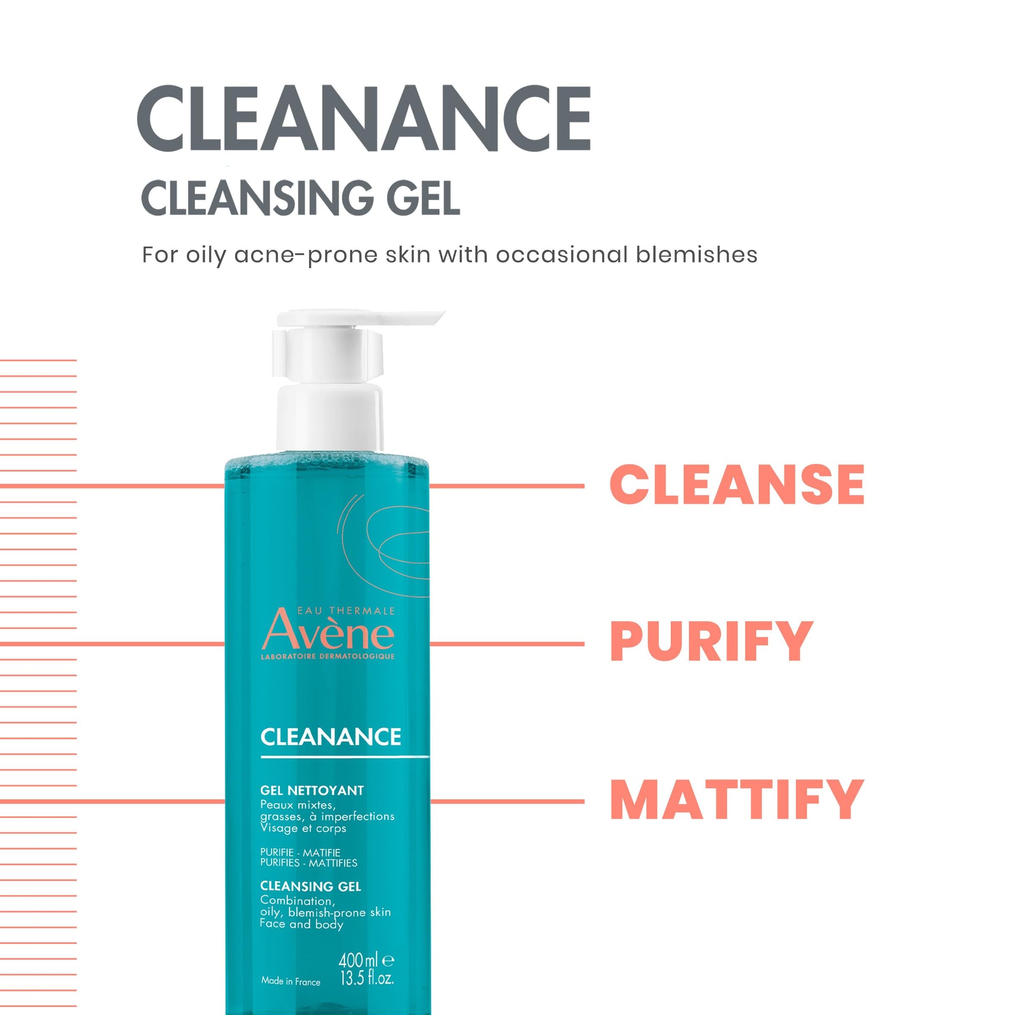 Avene Cleanance Cleansing Gel for Combination and Oily Skin 400ml
