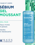 Bioderma Sebium Foaming Gel Facial Cleansing Gel for Combination & Oily Skin - 16.91 fl oz, Gentle & Non-Comedogenic