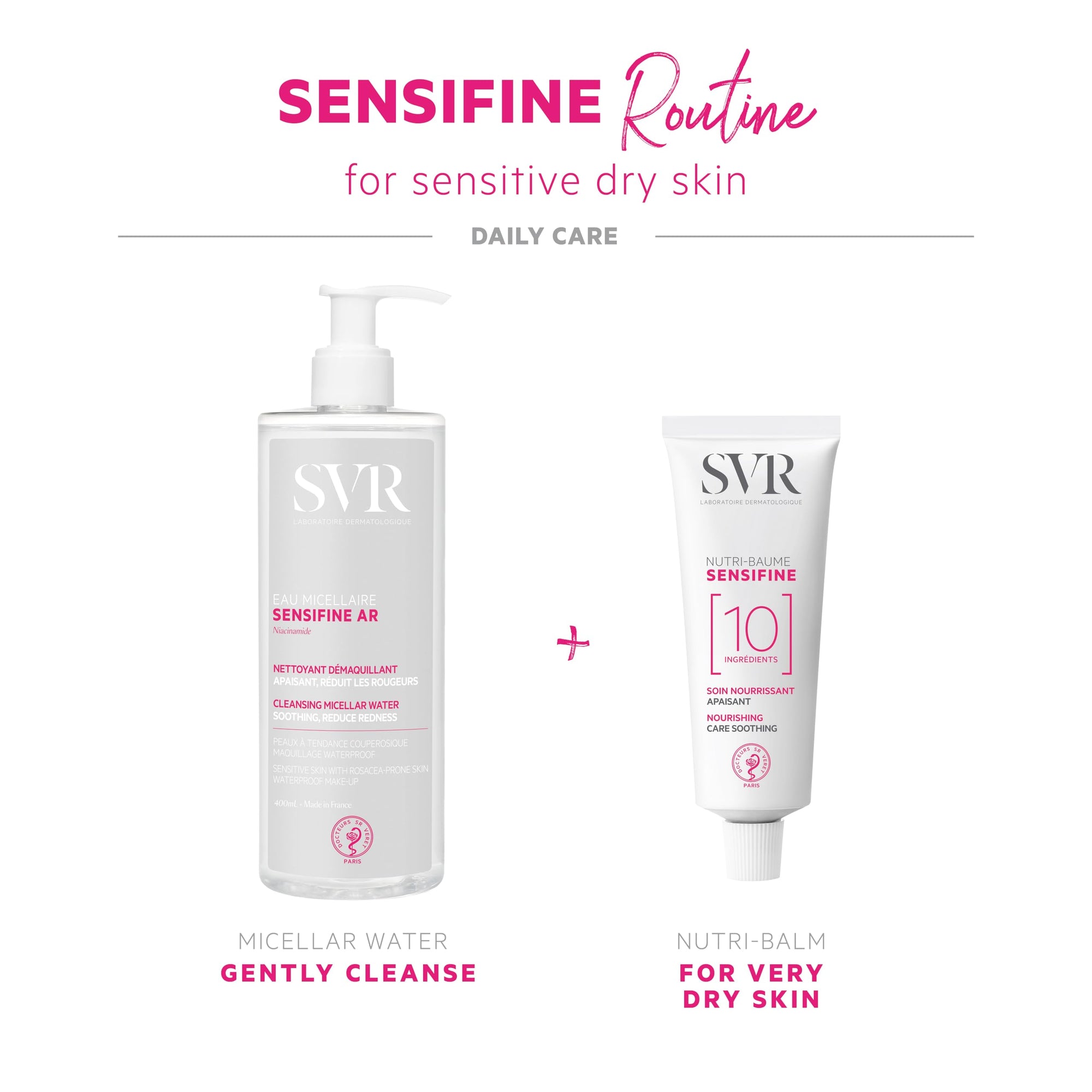 SVR Physiopure Cleansing Micellar Water - Gentle Makeup Remover for Sensitive Skin, Paraben-Free, 6.76 fl oz