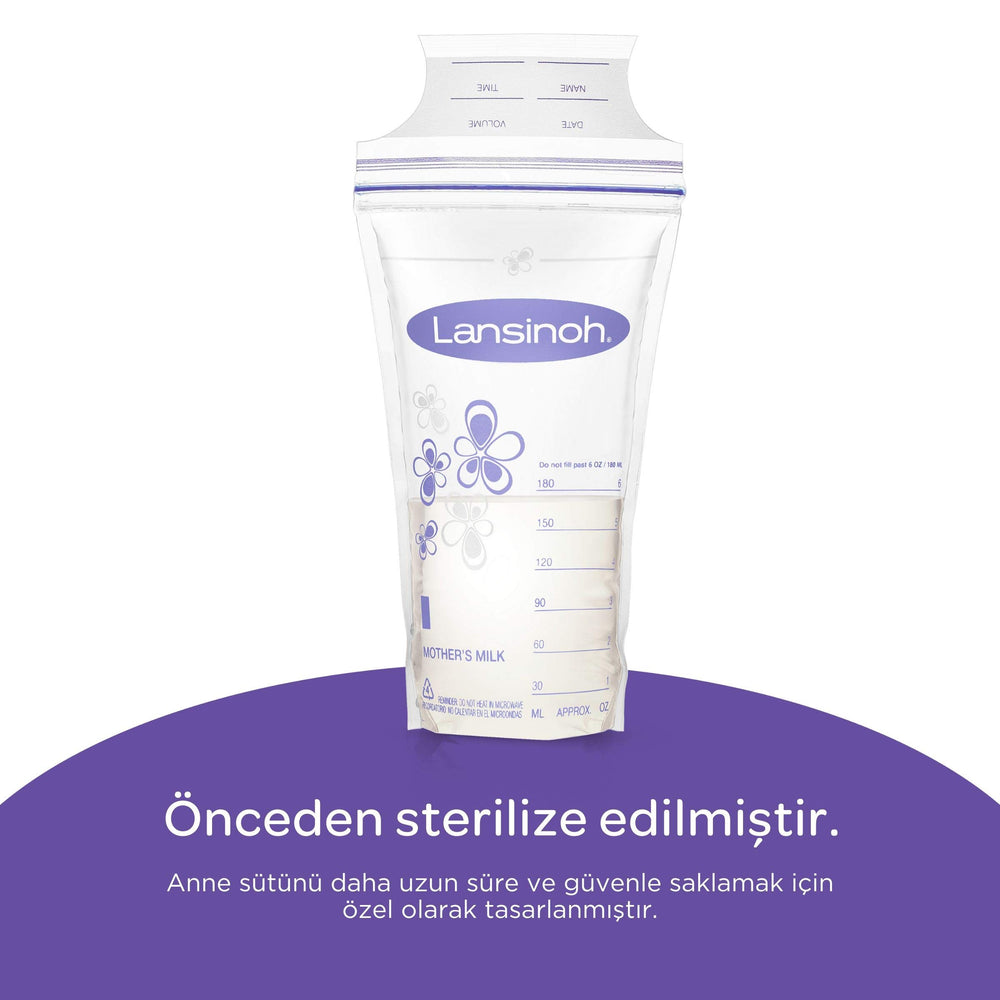 Lansinoh Breast Milk Storage Bags - BPA Free, Sterile & Leak-Proof (25 Count)