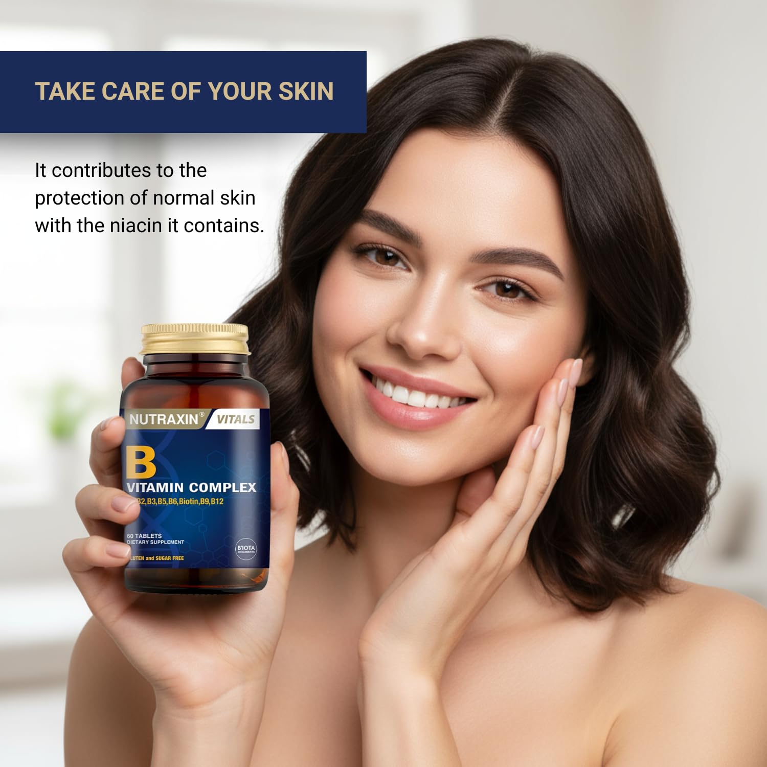 Nutraxin Vitamin B Complex Supplement - 60 Herbal Capsules | Comprehensive B Vitamins Formula