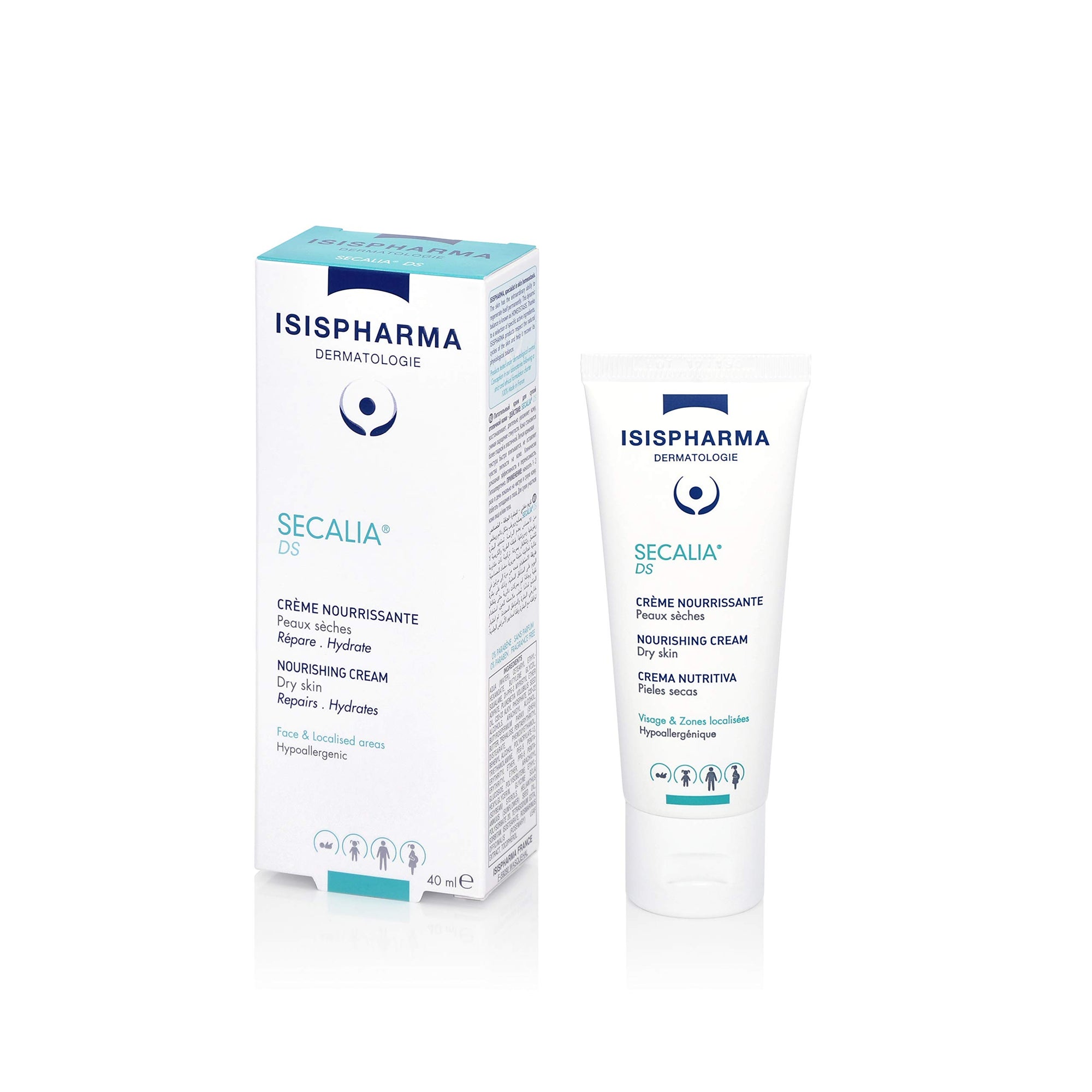 Isis Pharma Secalia DS Cream 40ml - Moisturizing Face Cream for Dry &amp; Sensitive Skin
