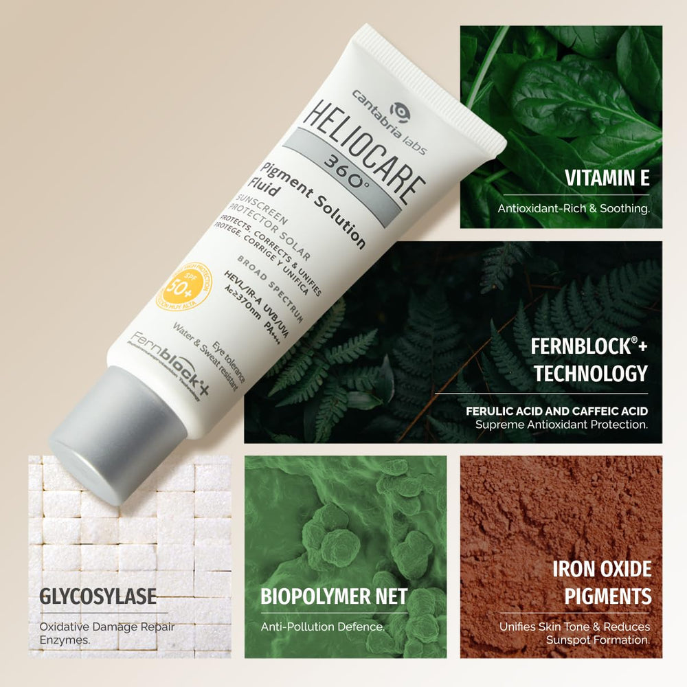 Heliocare Sunscreen Fluid SPF50+ - Water-Resistant, Non-Greasy, For All Skin Types