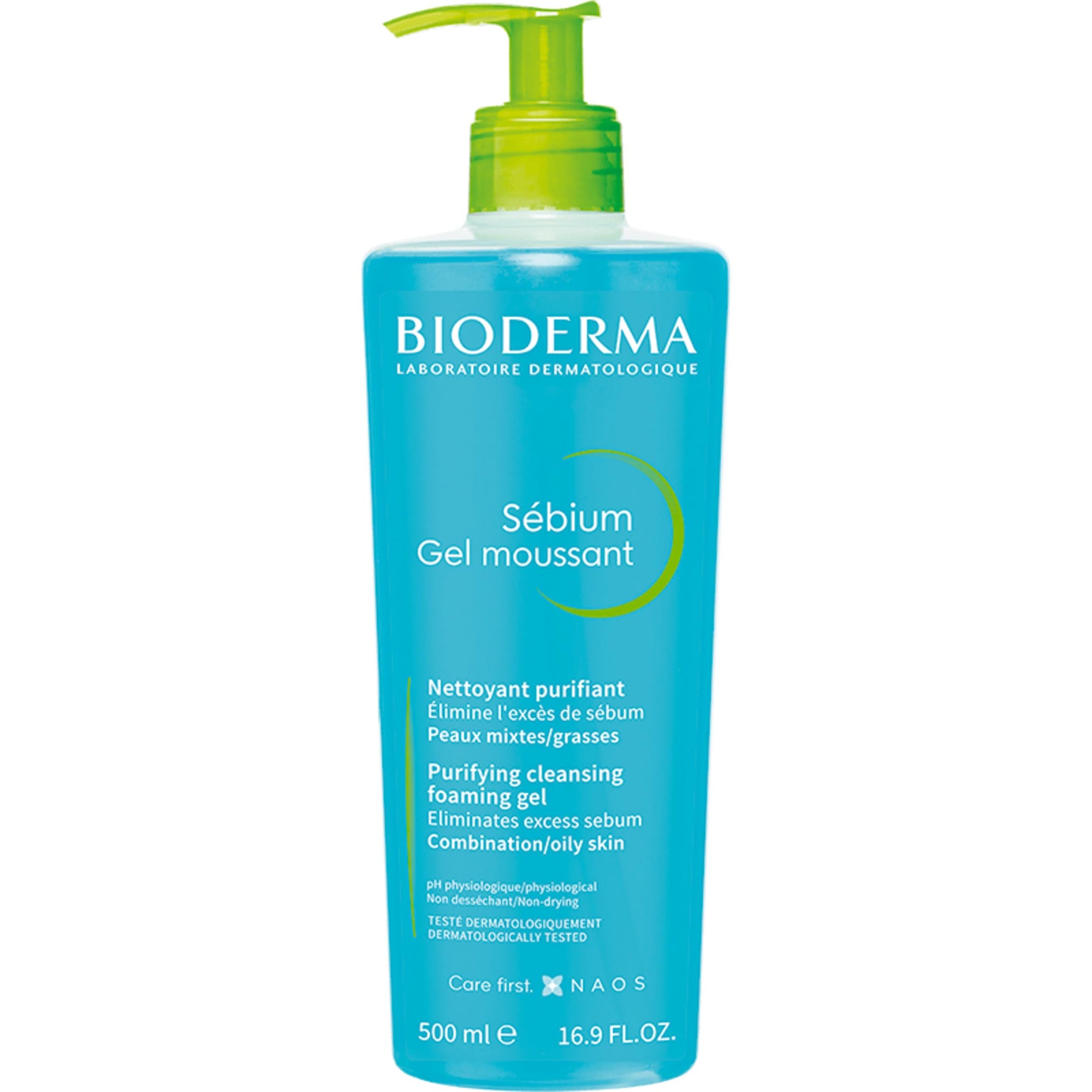 Bioderma Sebium Foaming Gel Facial Cleansing Gel for Combination &amp; Oily Skin - 16.91 fl oz, Gentle &amp; Non-Comedogenic